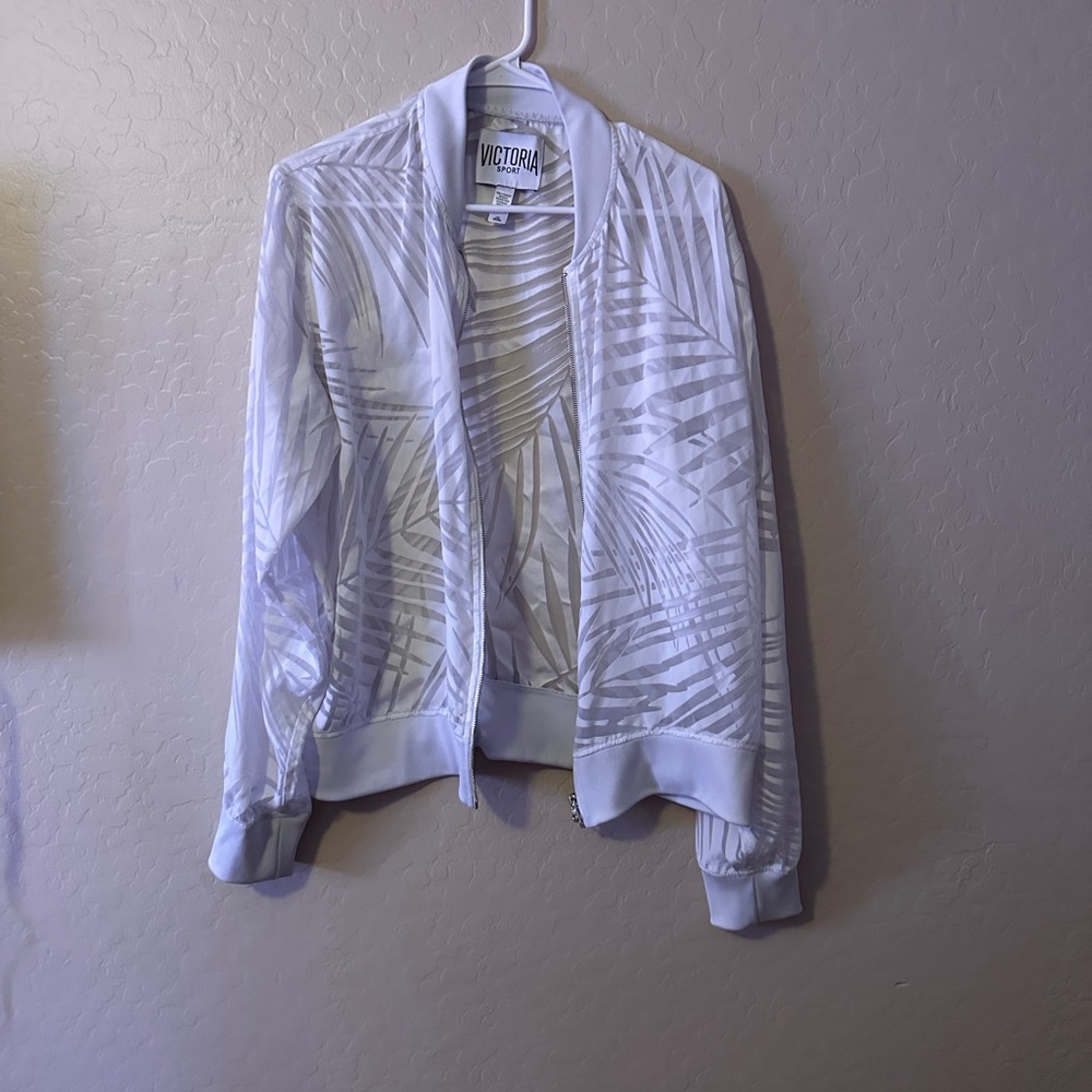 White Sheer Bomber Jacket